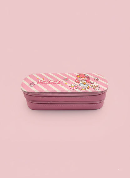 Kawaii Sweetmeats Pink Double Zipper Pencil Case