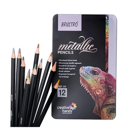 Brustro Metallic Colour Pencils Set