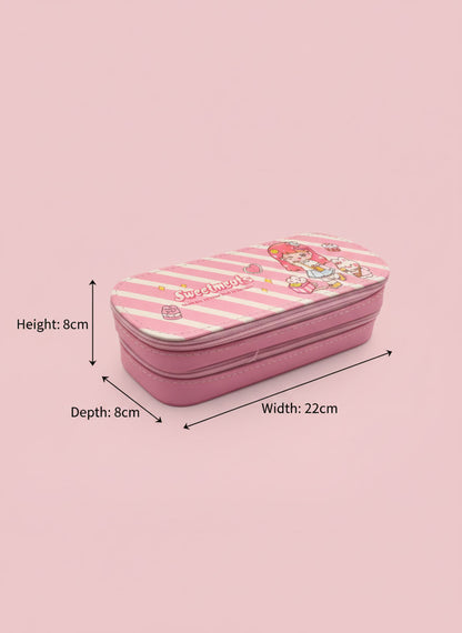 Kawaii Sweetmeats Pink Double Zipper Pencil Case