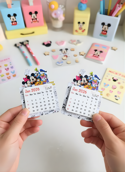 Micky Mouse Family Mini Magnetic Calendar for 2026