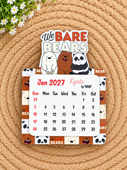 We bare bears Mini Magnetic Calendar for 2027