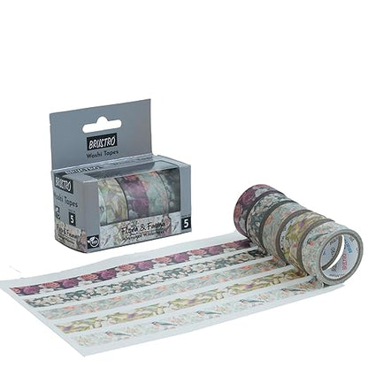Brustro floral tape with packaging on a white background