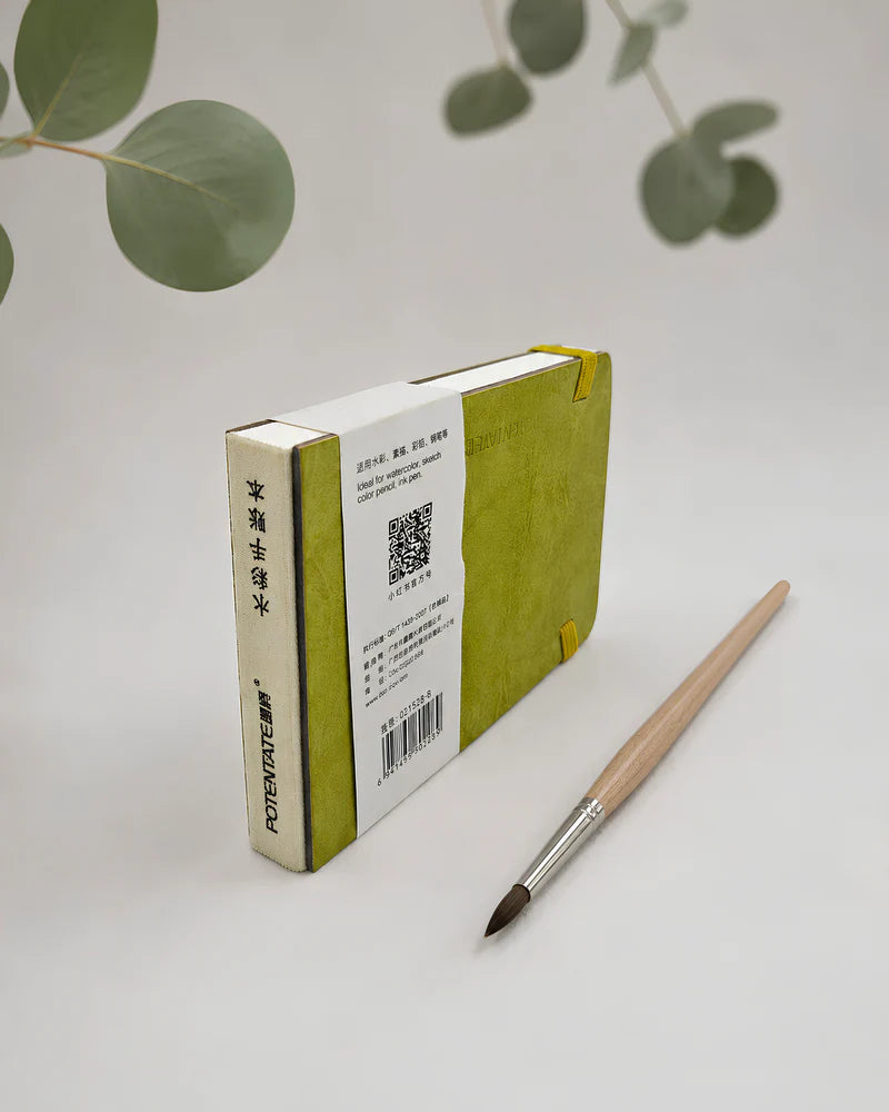 Potentate PU Watercolor Handbook – Green | 9 x 14 cm |300GSM| Hot press