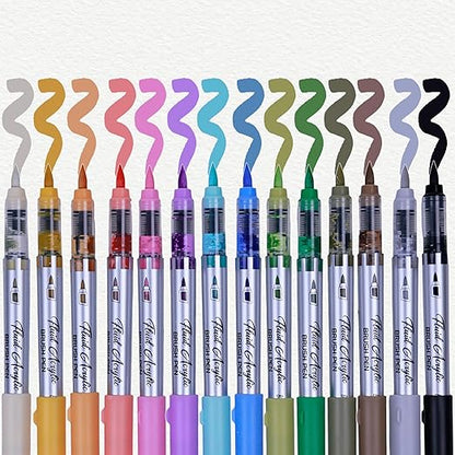 Set of colorful markers with wavy nozzles on a white background