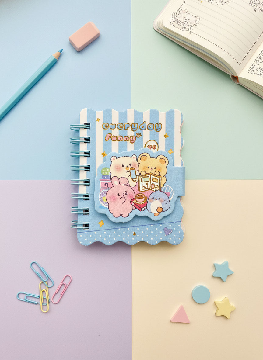 Cute Everyday Funny Mini Spiral Notebook - A7 Size