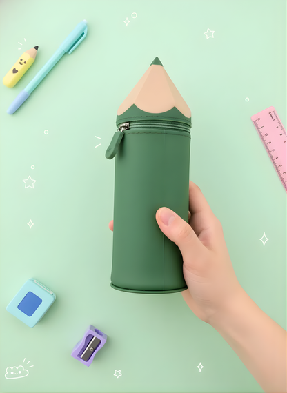 Pencil Themed Silicon Pencil Pouch - Kawaii Pouch