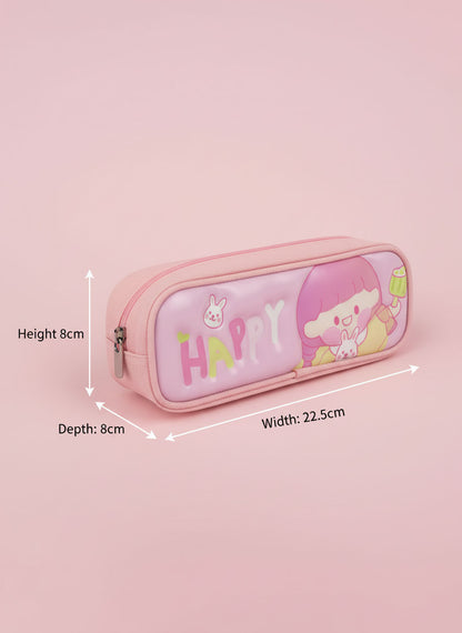 Kawaii Zipper Pencil case - Happy Girl