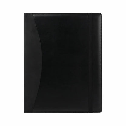 Black leather folder on a white background
