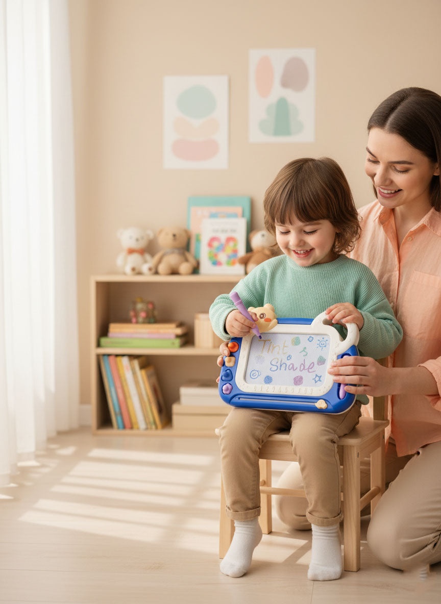 Kawaii Make me draw Doodle Board - Blue Theme (Includes 4 Pre-Designed Shapes)