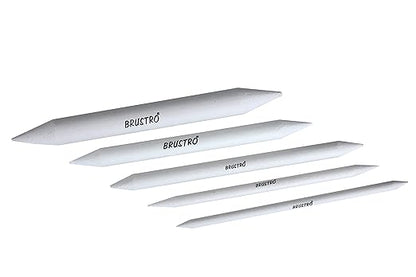 Set of white sculpting tools with 'Brustro' branding on a white background