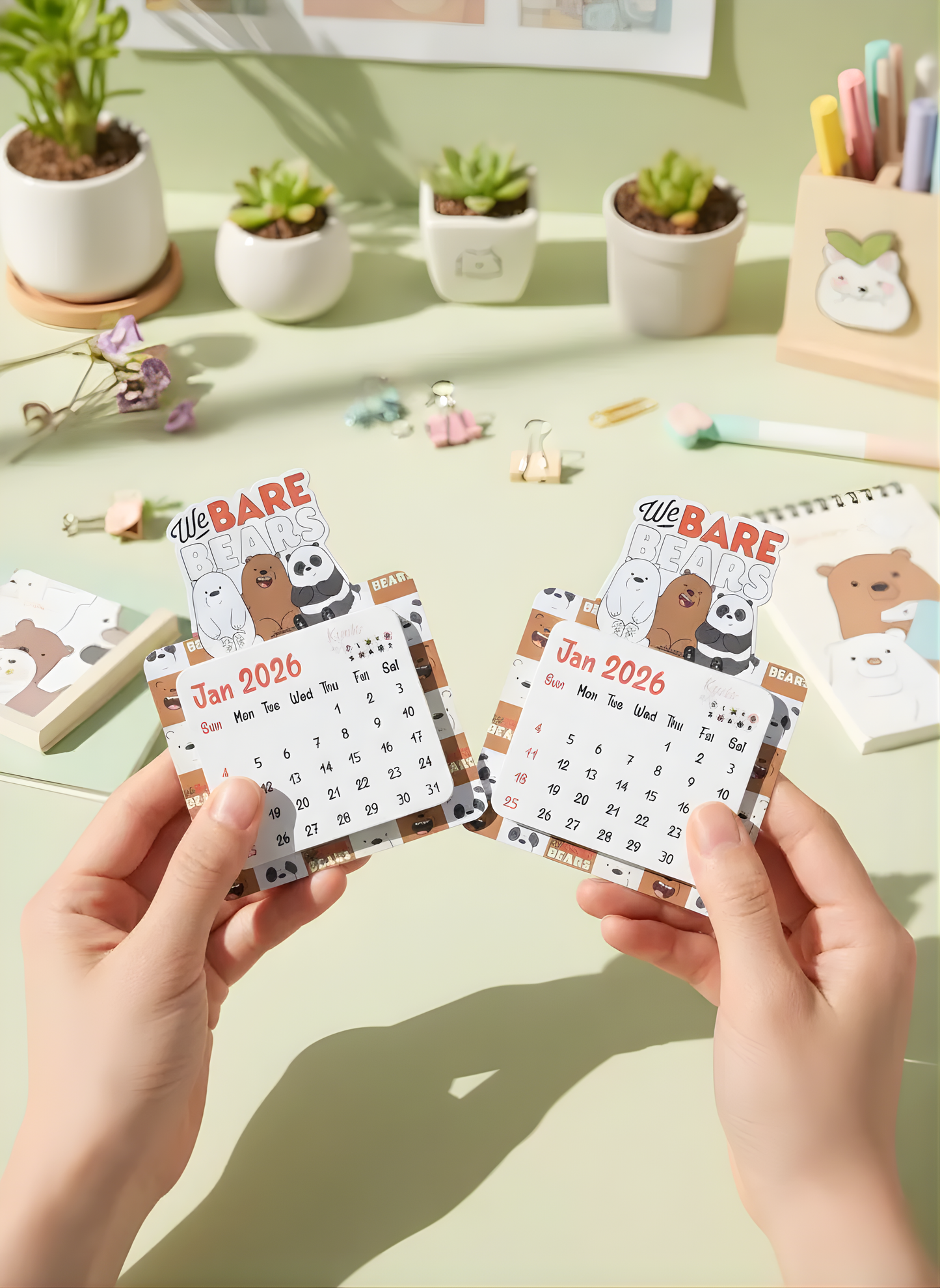 We bare bears Mini Magnetic Calendar for 2026