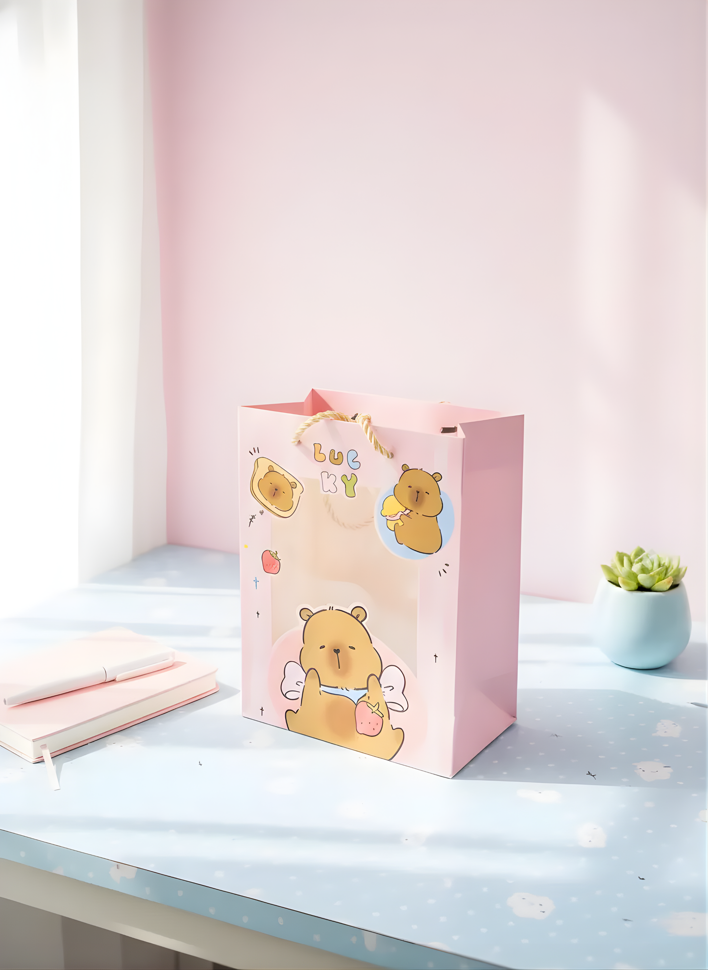 Birthday / Party Return Gift Paper Bag -  Capybara Themed bag