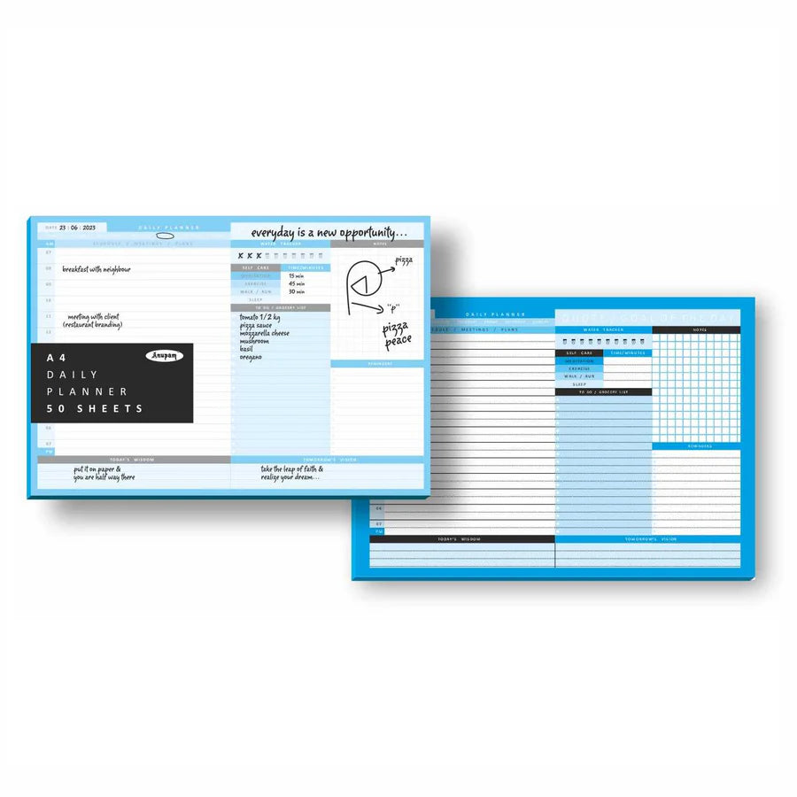 Two planner sheets with different designs on a white background