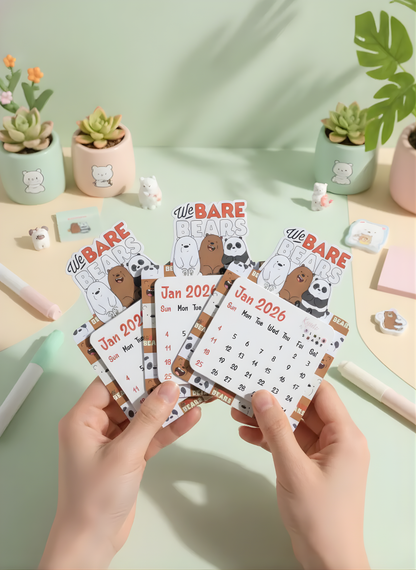 We bare bears Mini Magnetic Calendar for 2026