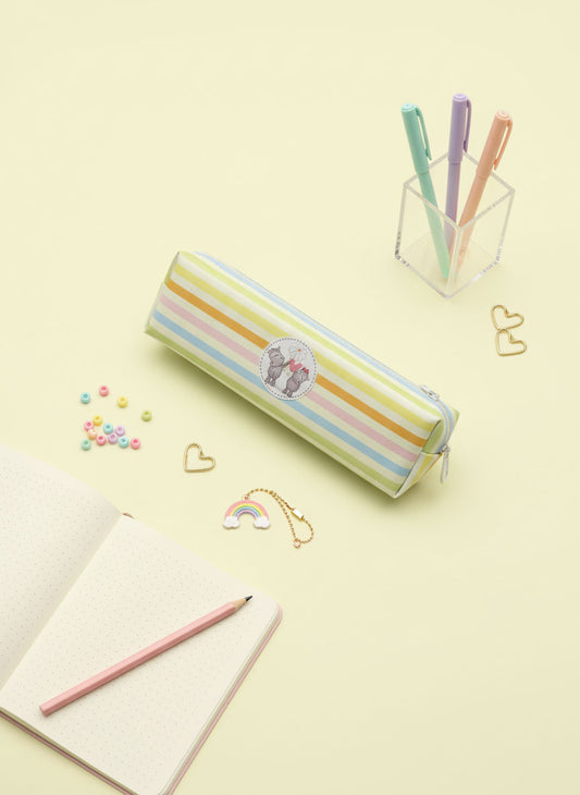 Kawaii Multi-Colour Stripes Zipper Case