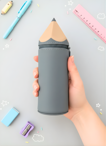 Pencil Themed Silicon Pencil Pouch - Kawaii Pouch
