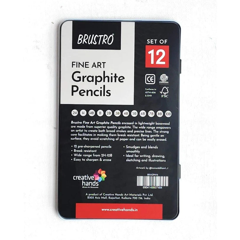 Brustro Fine Art Graphite Pencils packaging on a white background
