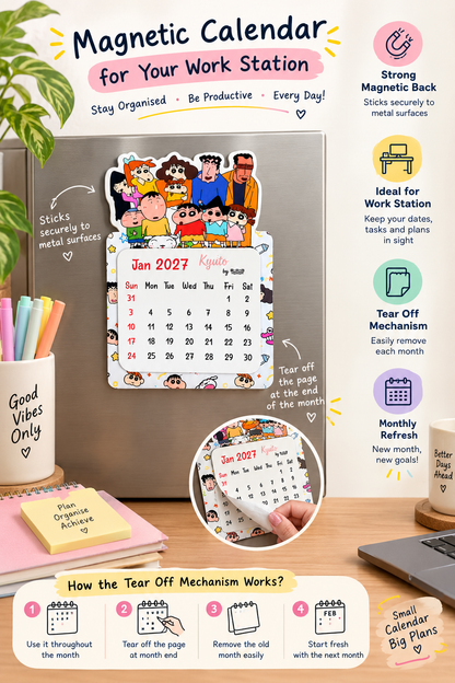 Shinchan Mini Magnetic Calendar for 2027