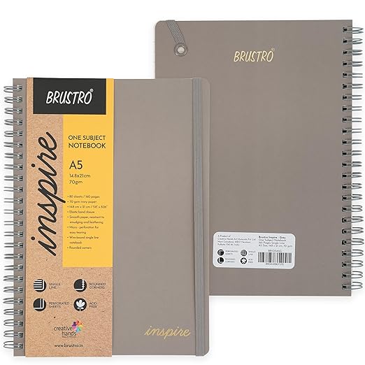 Two spiral-bound notebooks with 'Brustro' branding on a white background