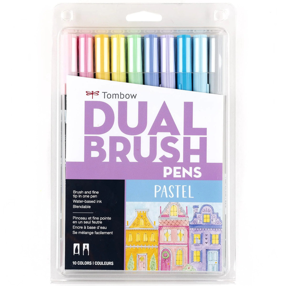 Tombow 56187 Dual Brush Pen Pastel Shades| Set of 10 |Art Markers