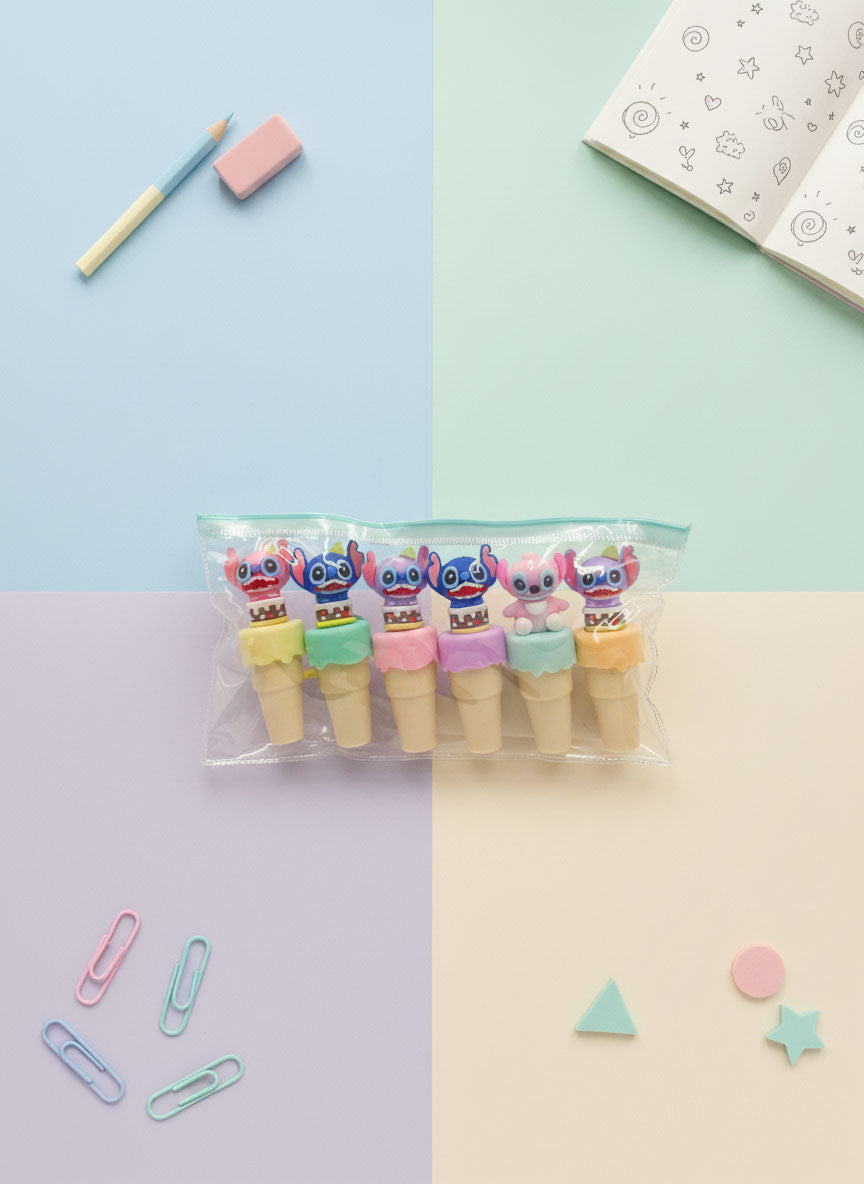Kawaii Highlighter Set Ice Cream - Stitch