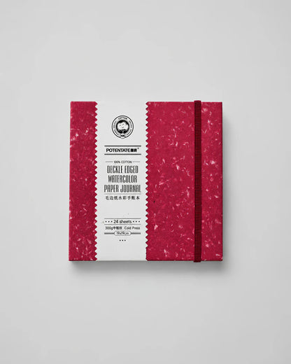 Potentate Deckle Edge Watercolor Handbook – Red | 19 x 19 cm|300GSM|Cold press