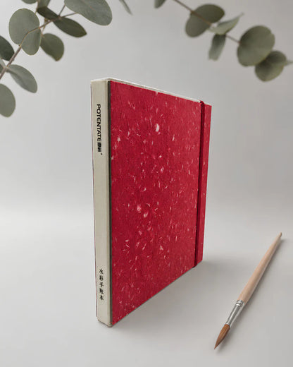 Potentate Deckle Edge Watercolor Handbook – Red | 19 x 19 cm|300GSM|Cold press