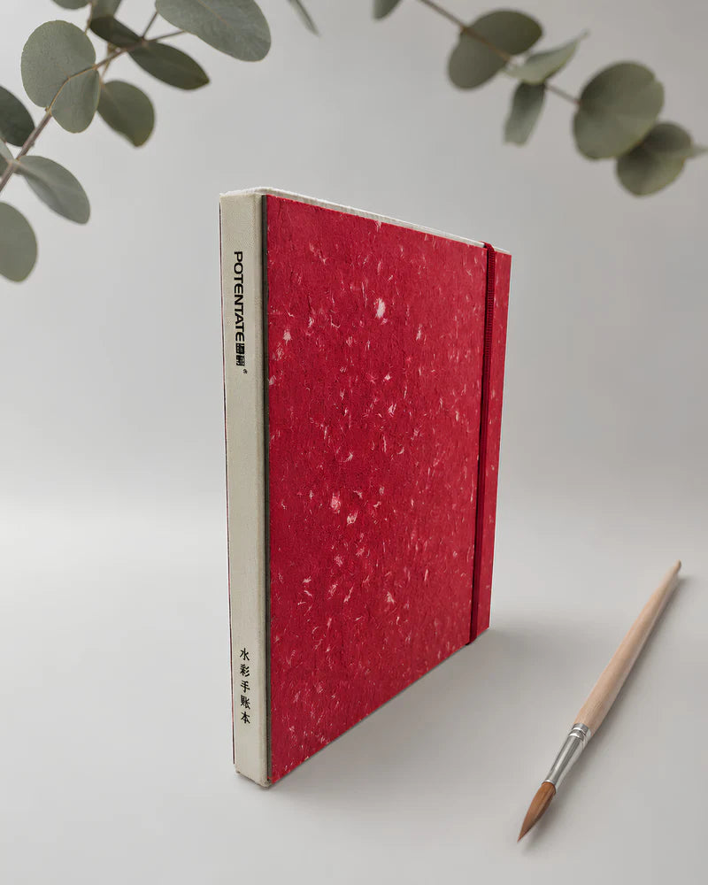 Potentate Deckle Edge Watercolor Handbook – Red | 19 x 19 cm|300GSM|Cold press