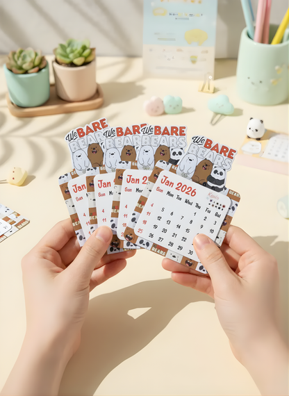 We bare bears Mini Magnetic Calendar for 2026