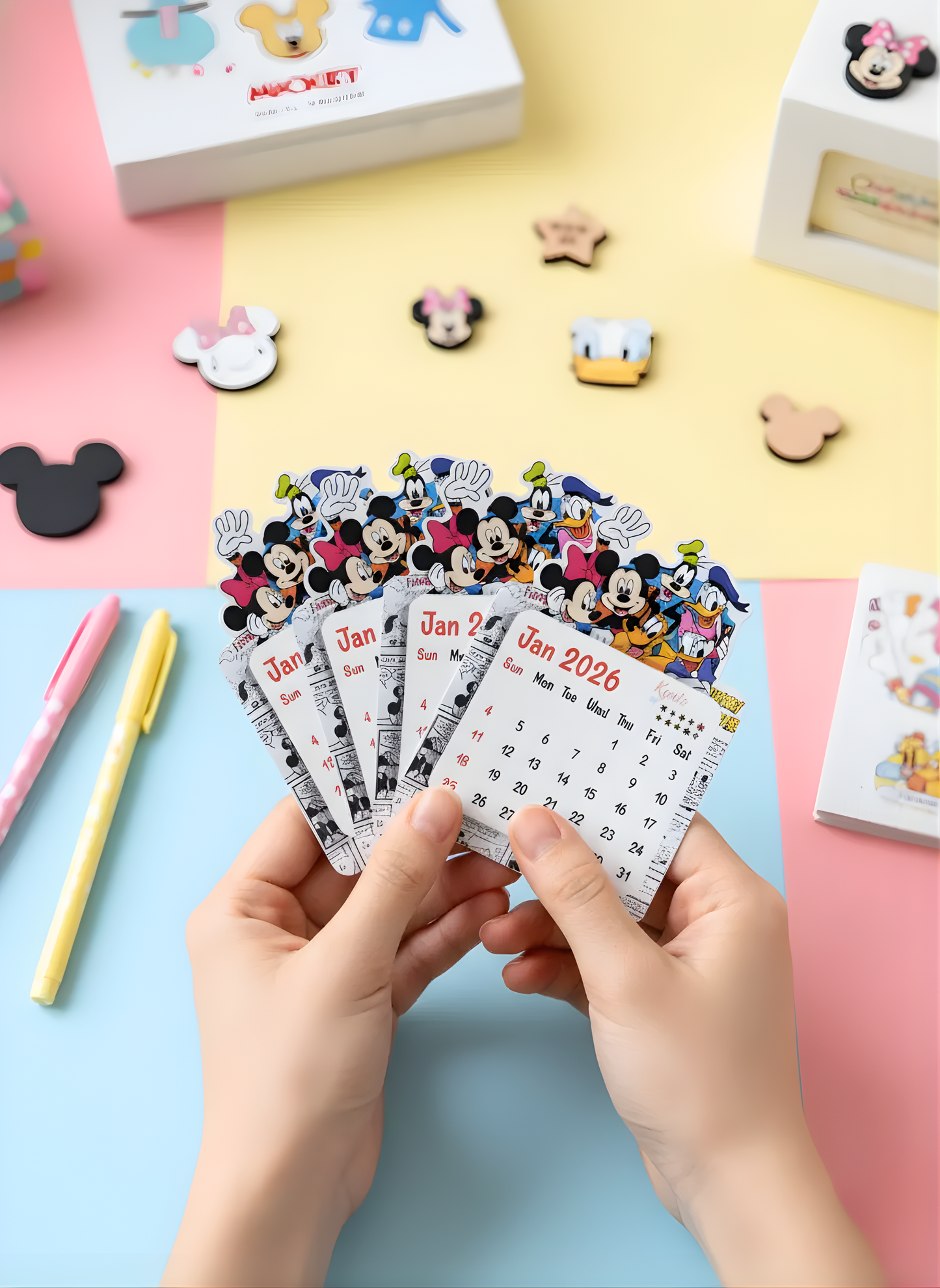 Micky Mouse Family Mini Magnetic Calendar for 2026