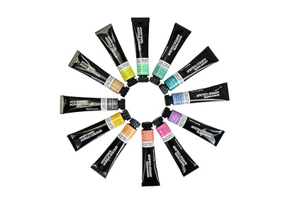 Assorted tubes of hair color on a white background