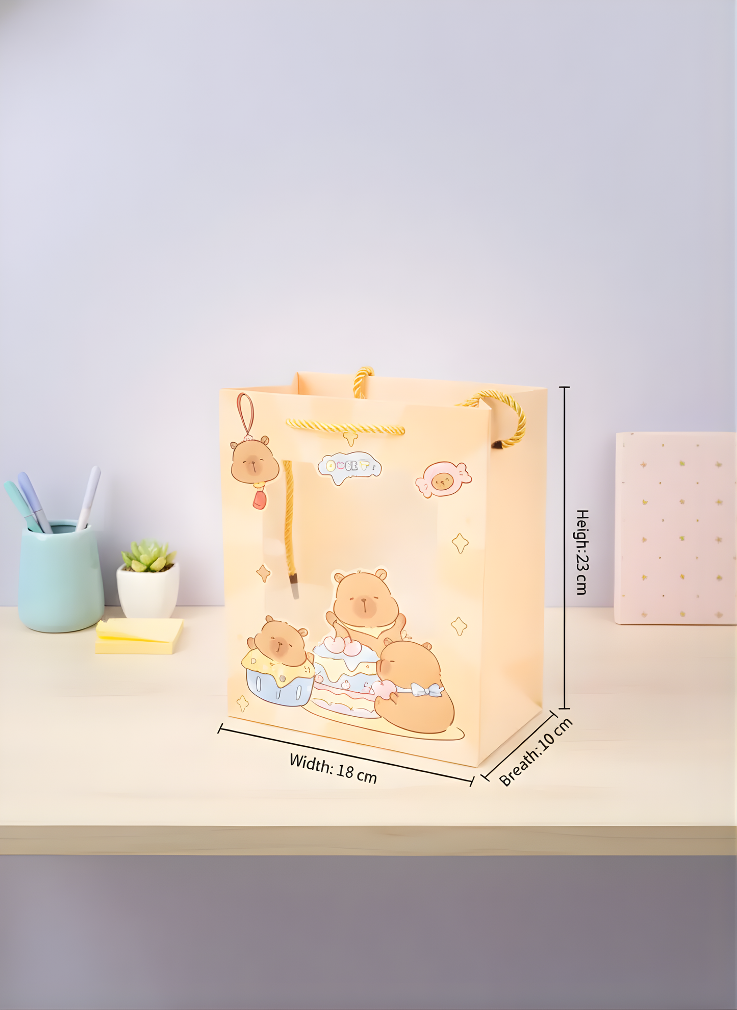 Birthday / Party Return Gift Paper Bag -  Capybara Themed bag