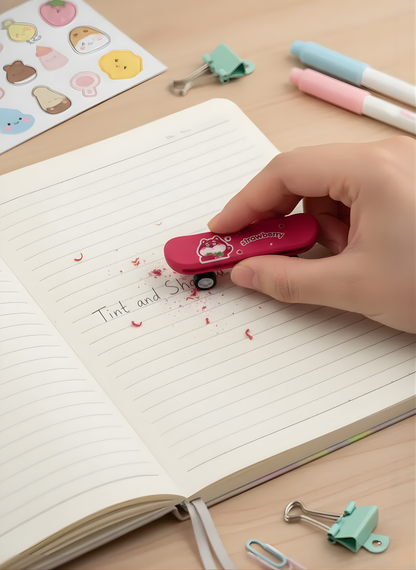 Strawberry Bear Skateboard Eraser - Kawaii Erasers