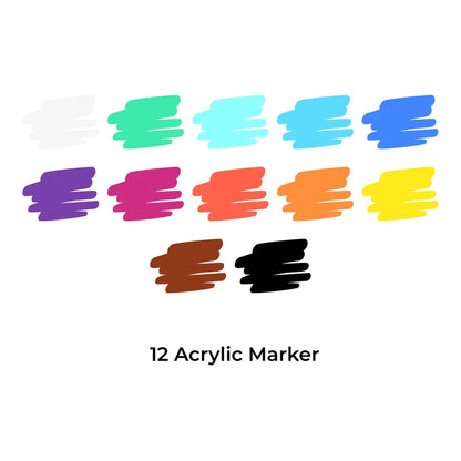 DOMS Acrylic Markers (Works well on Diverse Surfaces)