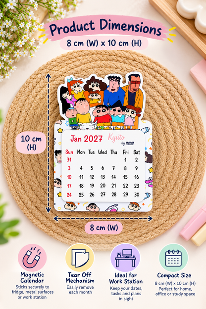 Shinchan Mini Magnetic Calendar for 2027