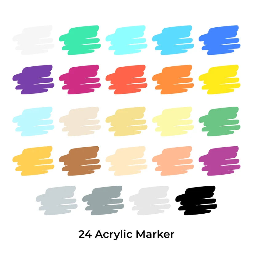 DOMS Acrylic Markers (Works well on Diverse Surfaces)