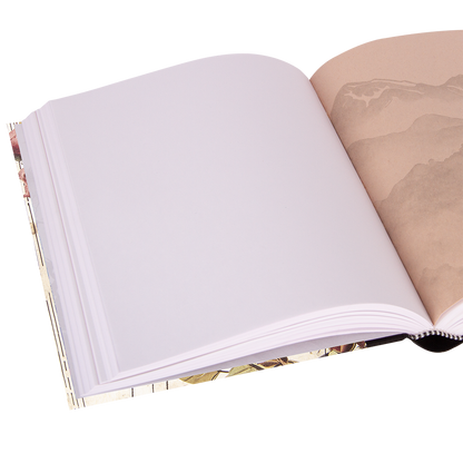 Open book with white pages on a white background