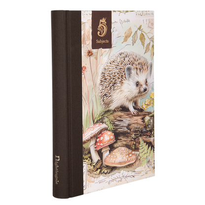 Notebook with a hedgehog illustration on the cover
