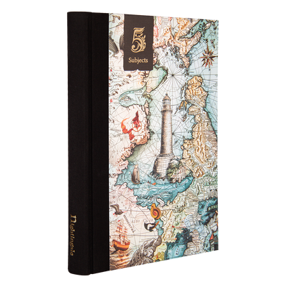 Notebook with a vintage map design on the cover