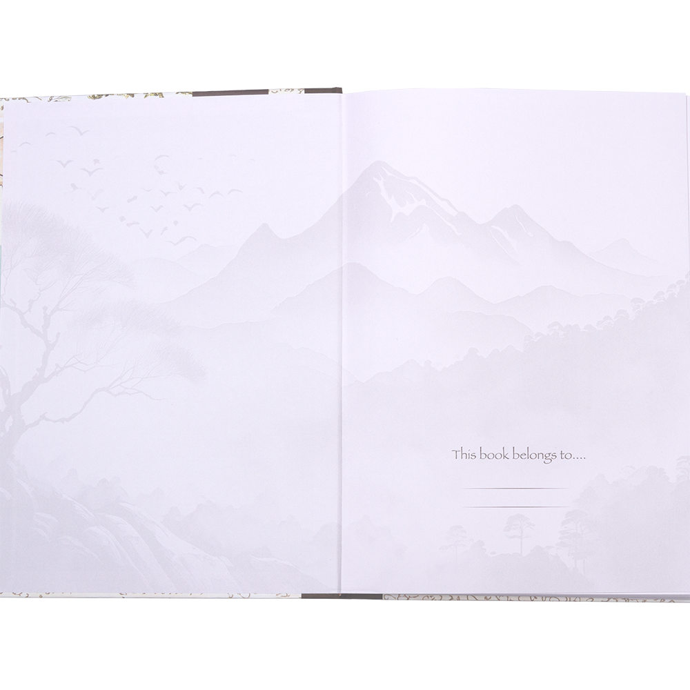 Blank white book with 'This book belongs to' text on a white background