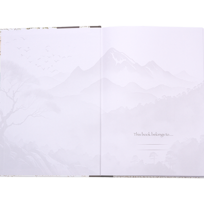 Blank white book with 'This book belongs to' text on a white background