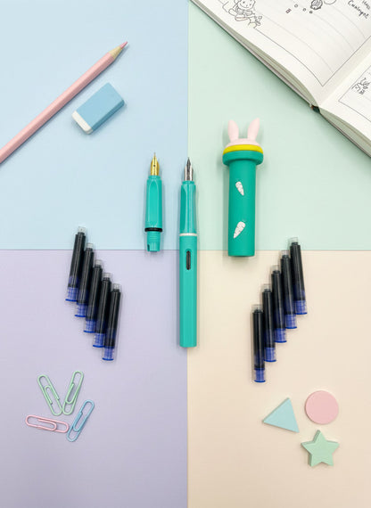 Kawaii Rabbit Ink Pen Set