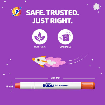 Fevicryl Yudu Gel Crayons | 12 Colours with 1 Brush