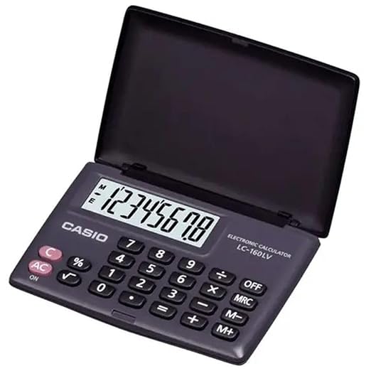Casio LC-160LV-BK Portable Calculator with Flap Cover