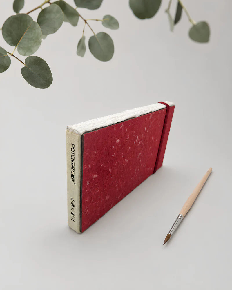 Potentate Deckle Edge Watercolor Handbook – Red | 10 x 19 cm |300GSM|Cold press
