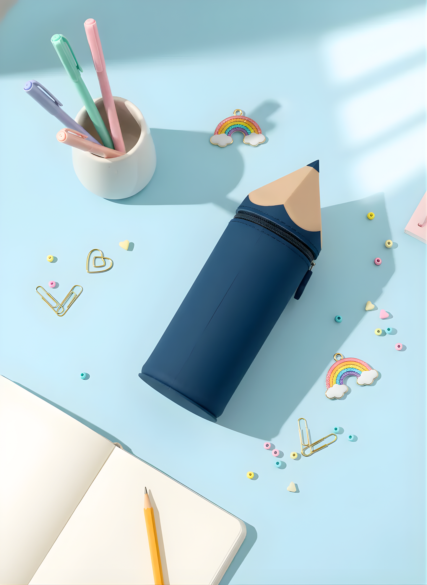 Pencil Themed Silicon Pencil Pouch - Kawaii Pouch