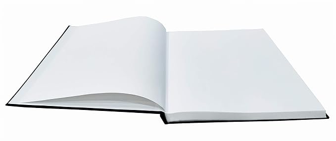 Open book with blank white pages on a white background