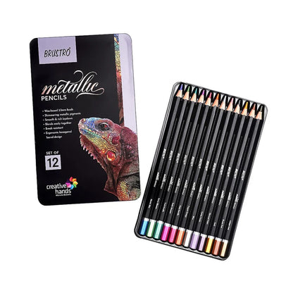 Brustro Metallic Colour Pencils Set