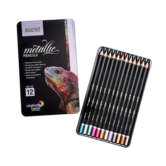 Brustro Metallic Colour Pencils Set