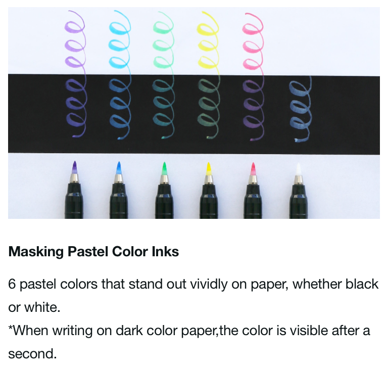 Tombow Fudenosuke Brush Pen 6 Pastel Colors Set
